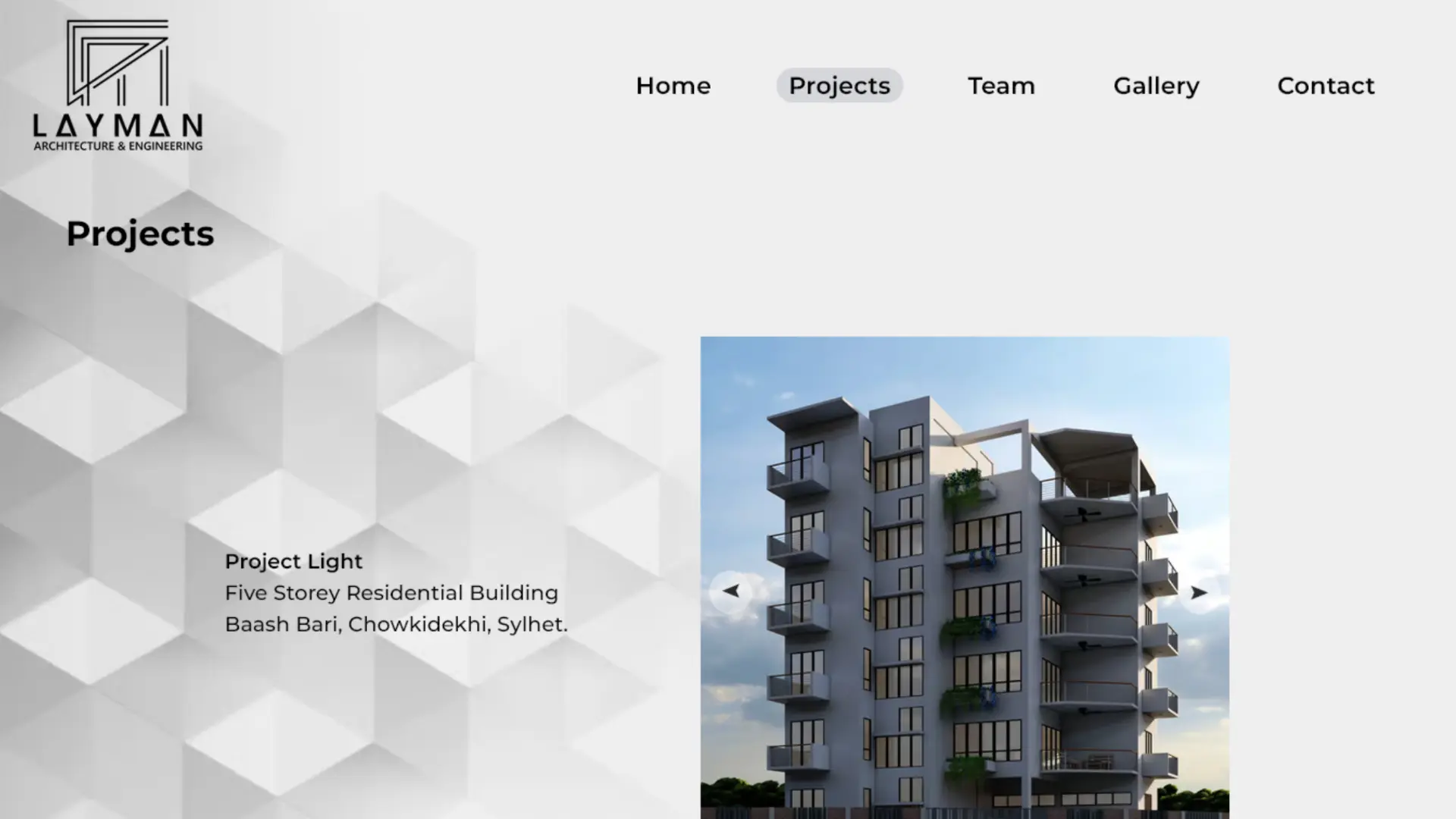Projects page of Layman AEC's website